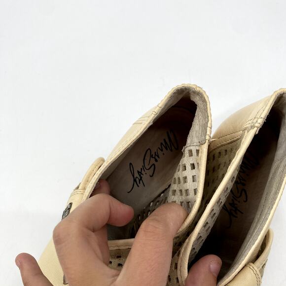 Miss Sixty Cream Leather Lattice Y2K Heel Booties - Picture 5 of 7